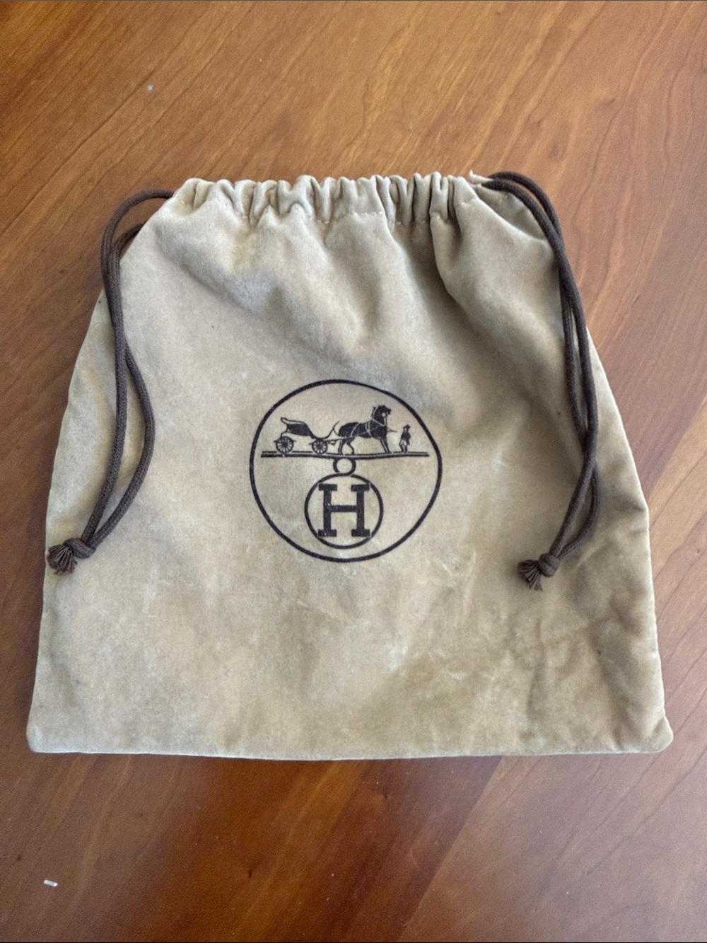 Authentic Hermes Drawstring Velvet dust bag